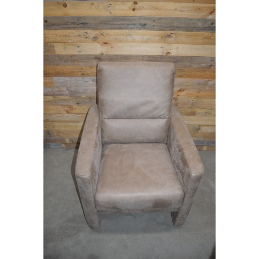 Moderne design fauteuil in taupebruin PU-leer met hoge rugleuning-5