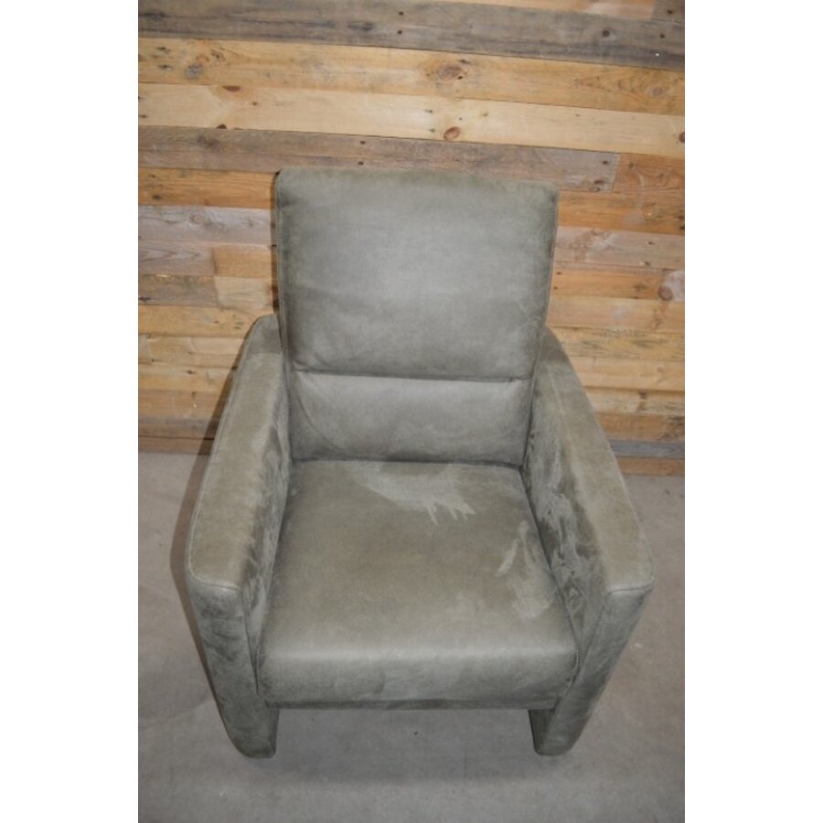 Moderne design fauteuil in olijfgroen PU-leer met pocketvering zitting-2
