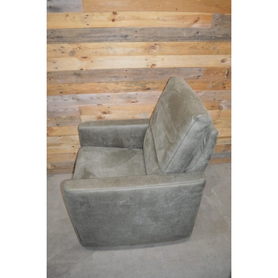 Moderne design fauteuil in olijfgroen PU-leer met pocketvering zitting-3