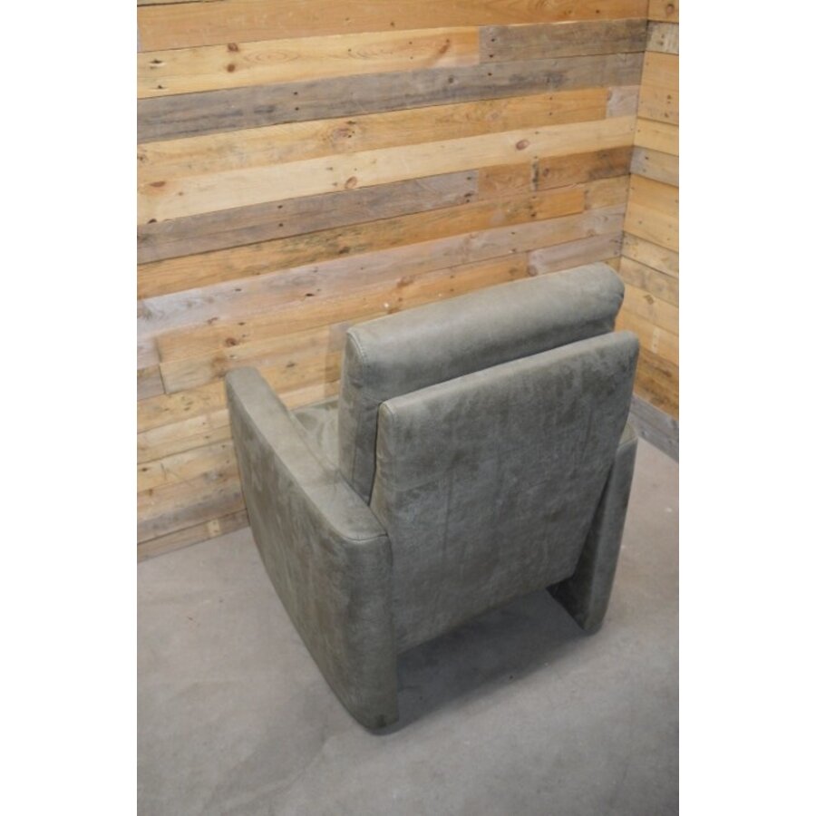 Moderne design fauteuil in olijfgroen PU-leer met pocketvering zitting-4