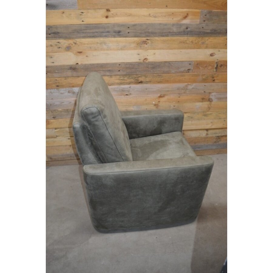 Moderne design fauteuil in olijfgroen PU-leer met pocketvering zitting-5
