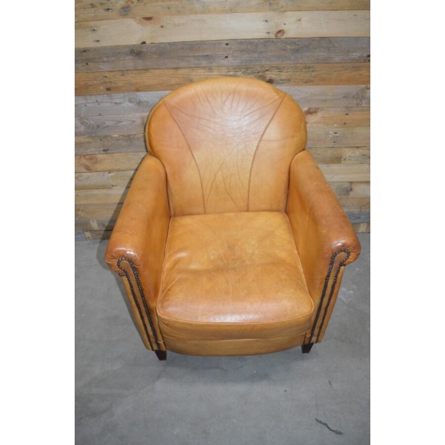 Leren fauteuil zware kwaliteit schapenleer-1