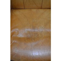 thumb-Klassieke Art Deco clubfauteuil van okergeel schapenleer jaren 70-2