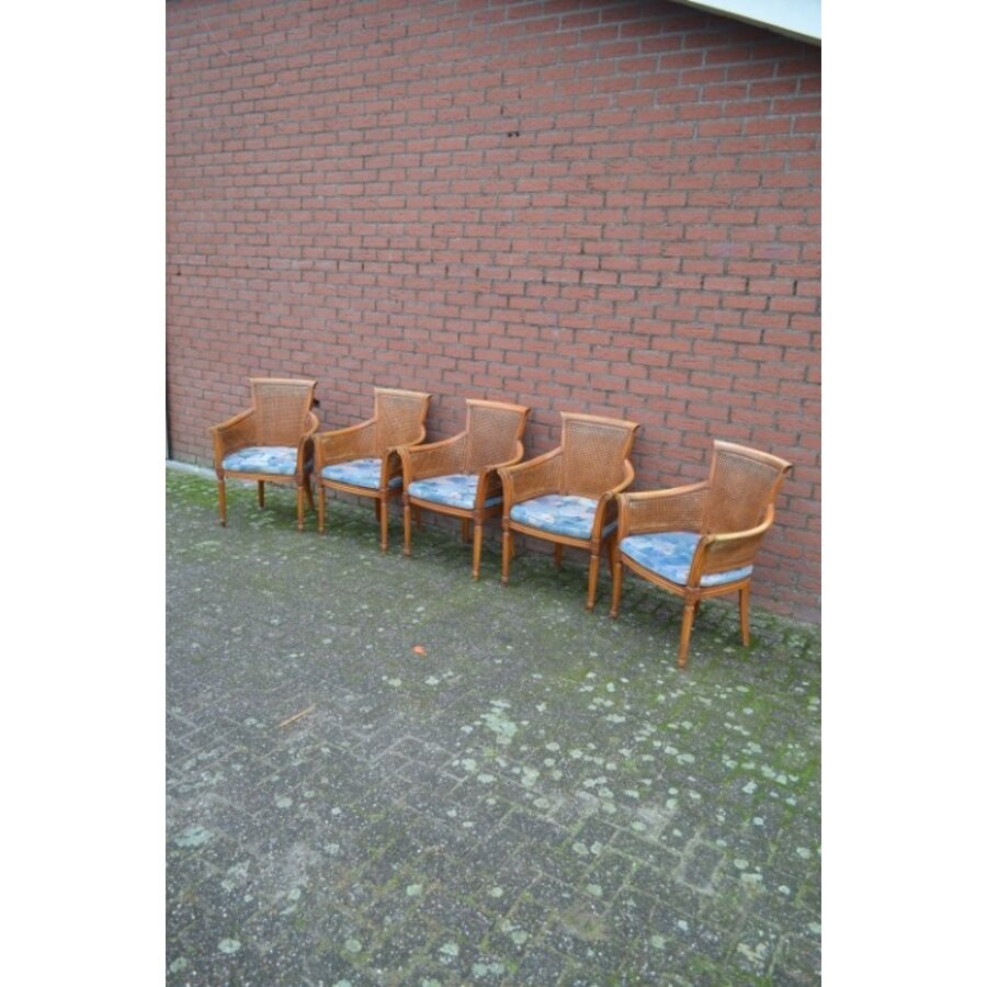 Art Deco armstoelen met dubbel webbing  5 stuks-1