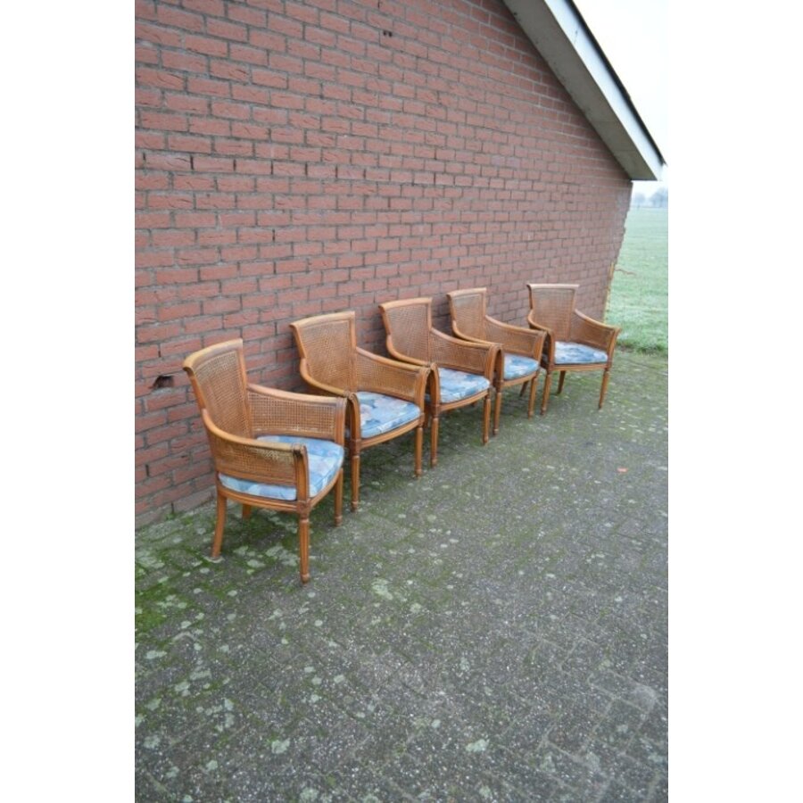 Art Deco armstoelen met dubbel webbing  5 stuks-5