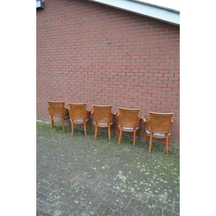 Art Deco armstoelen met dubbel webbing  5 stuks-8