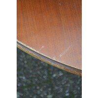 thumb-Uitschuifbare ronde kersenhouten eettafel op klassieke kolomvoet-4