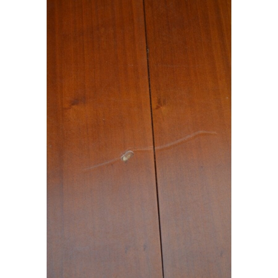 Uitschuifbare ronde kersenhouten eettafel op klassieke kolomvoet-5