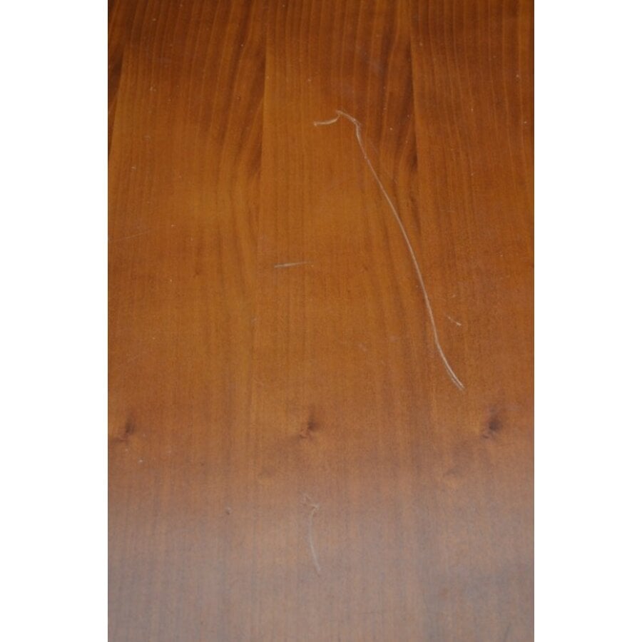 Uitschuifbare ronde kersenhouten eettafel op klassieke kolomvoet-6
