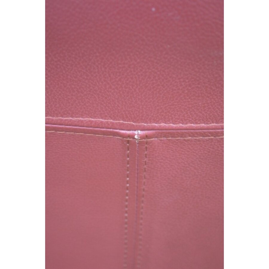 Bordeaux rode leren stoelen met houten poten set van 4-7