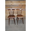 LoodsVol, Tweedehands Set van 2 Wagner W-1960 houten bistro stoelen in walnootkleur