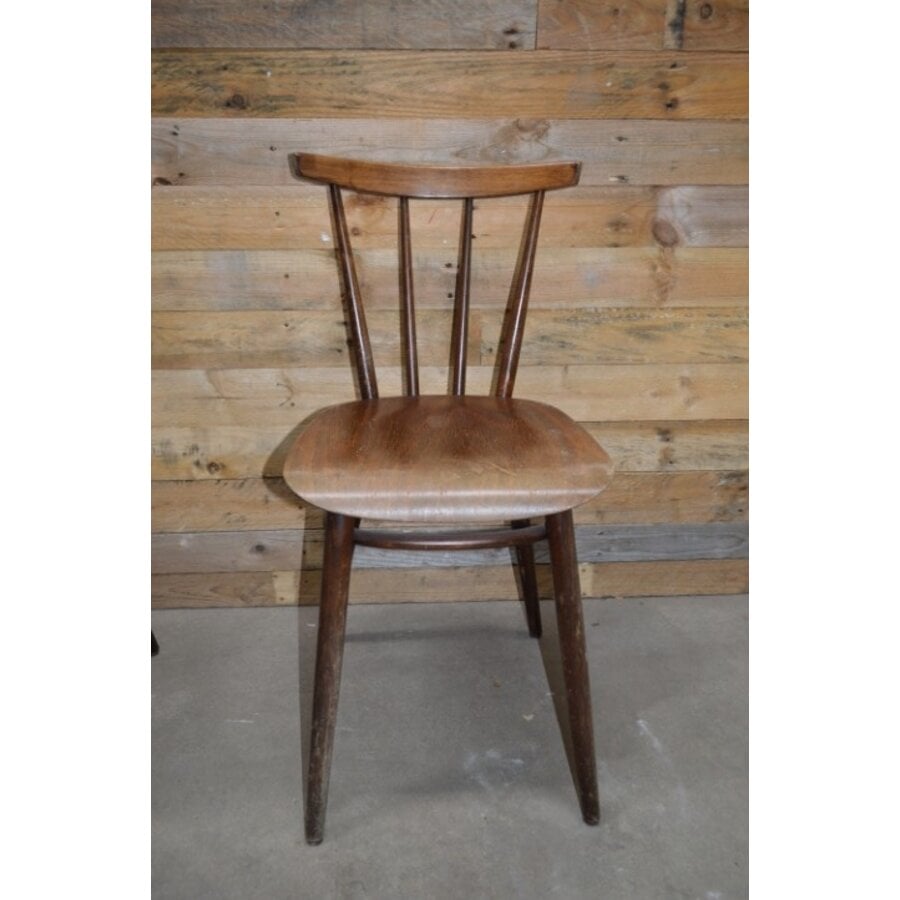 Set van 2 Wagner W-1960 houten bistro stoelen in walnootkleur-9
