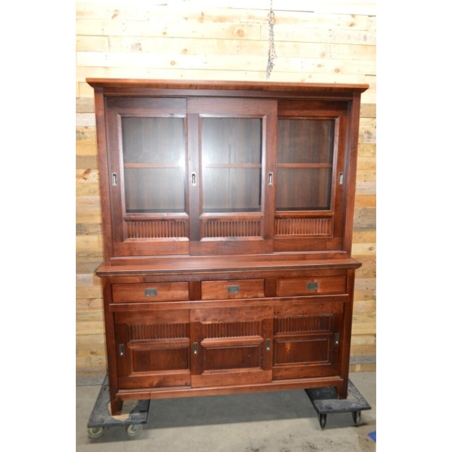 Buffetkast 2-delig met schuifdeuren kersen-2