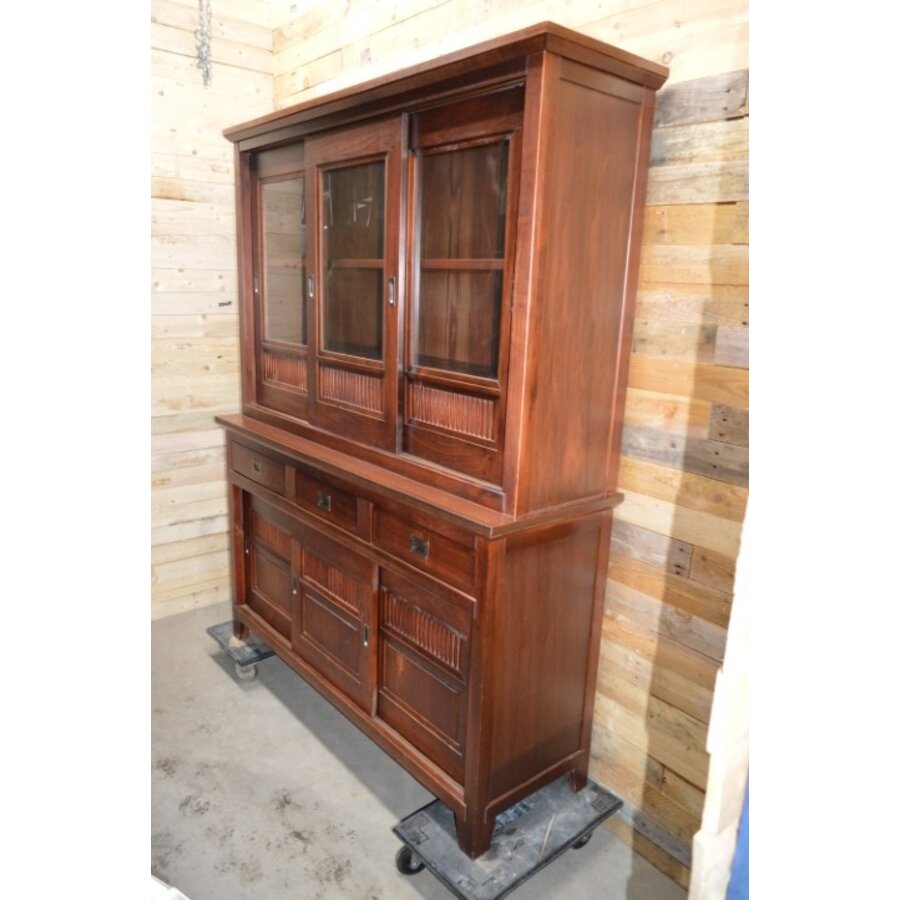 Buffetkast 2-delig met schuifdeuren kersen-3