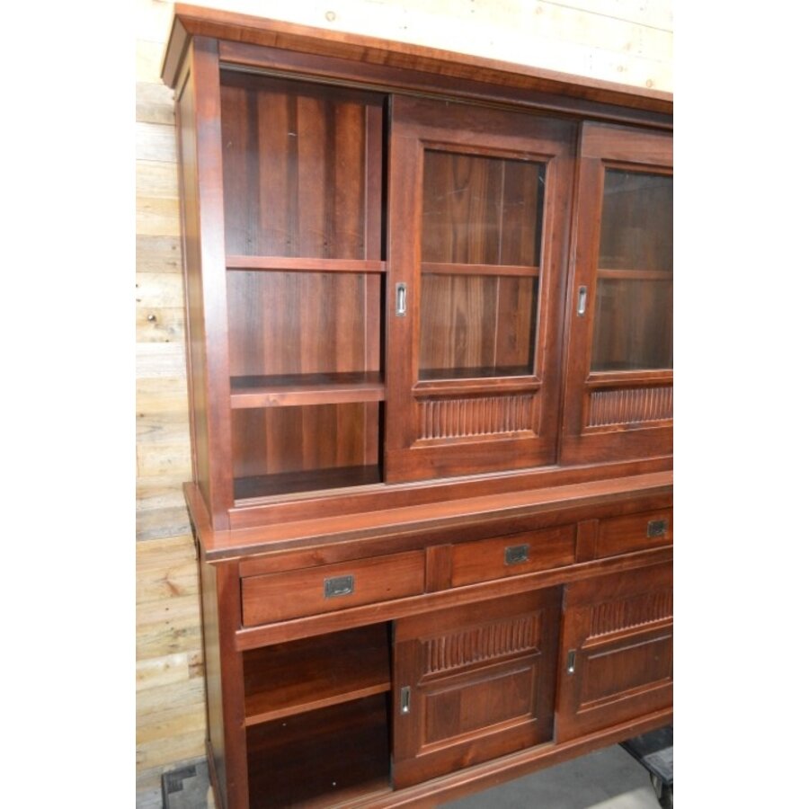 Buffetkast 2-delig met schuifdeuren kersen-6