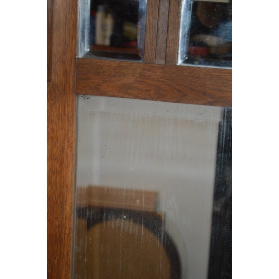 Lijst oud eiken met facet geslepen spiegel-3