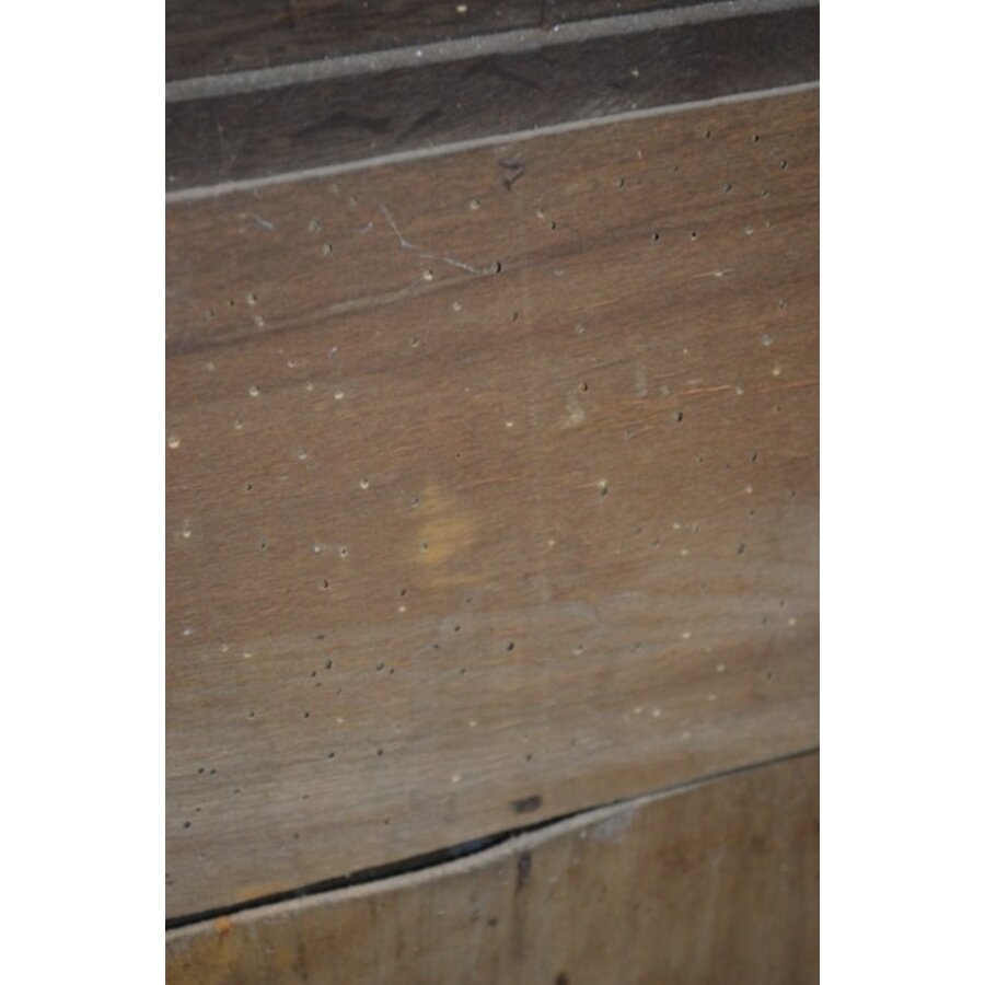 Lijst oud eiken met facet geslepen spiegel-8