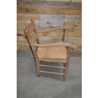 thumb-Eiken armfauteuil met biezen zitting gezandstraald-5