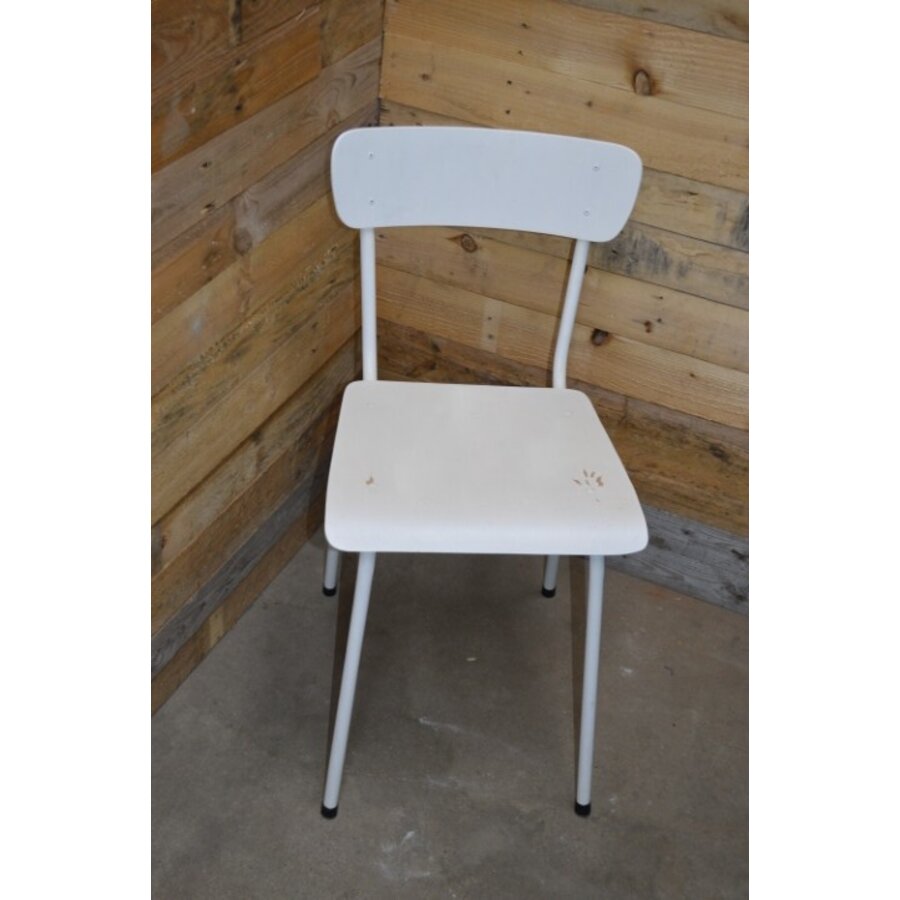 Retro slaapkamerstoeltje wit geschilderd-2