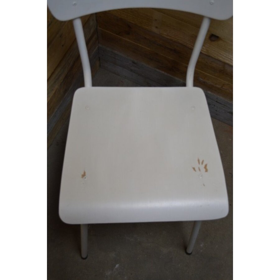 Retro slaapkamerstoeltje wit geschilderd-3