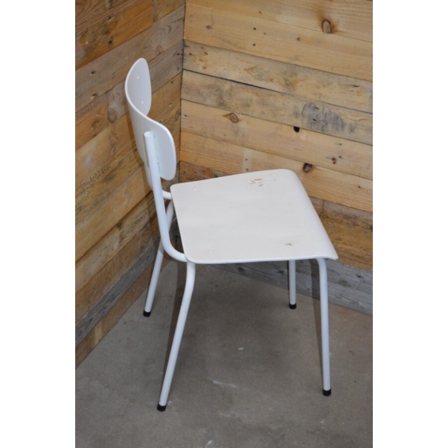 Retro slaapkamerstoeltje wit geschilderd-4