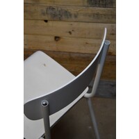 thumb-Retro design buizenframe slaapkamerstoeltje met pagwood zitting - wit geschilderd-6
