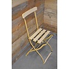LoodsVol, Tweedehands Antieke robuuste bistrostoel Taubmann – geel ijzeren frame met hout