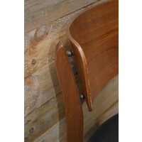 thumb-Retro stoeltje teak met zwarte bekleding-2