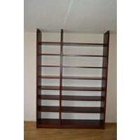 thumb-Grote vintage mahonie gefineerde systeem wandkast – circa 1980-2