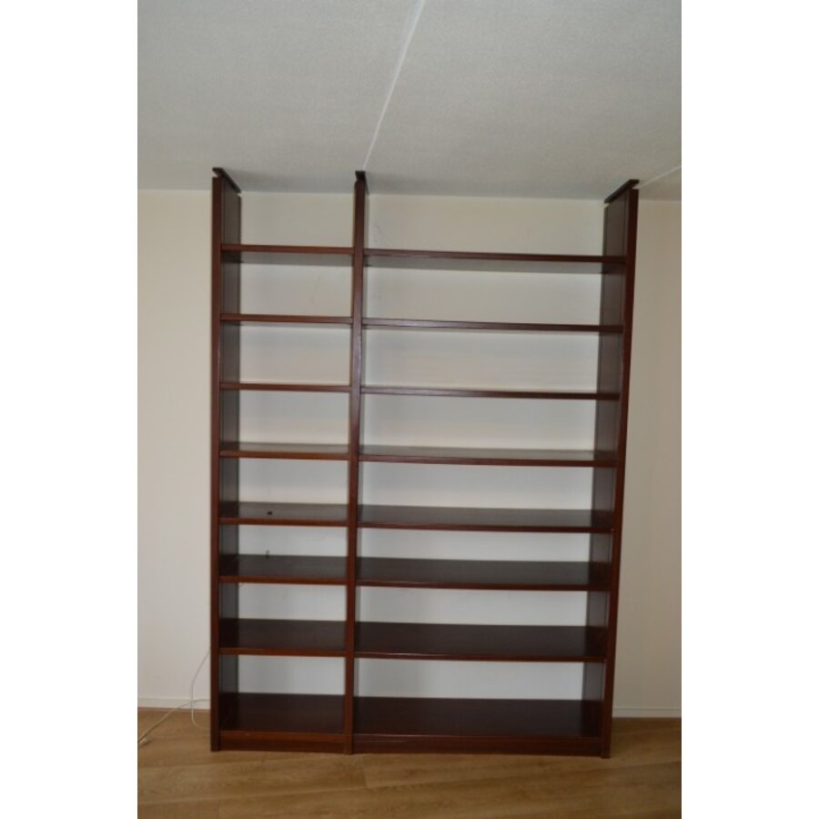 Boekenkast mahonie gefineerd verstelbare schappen-2