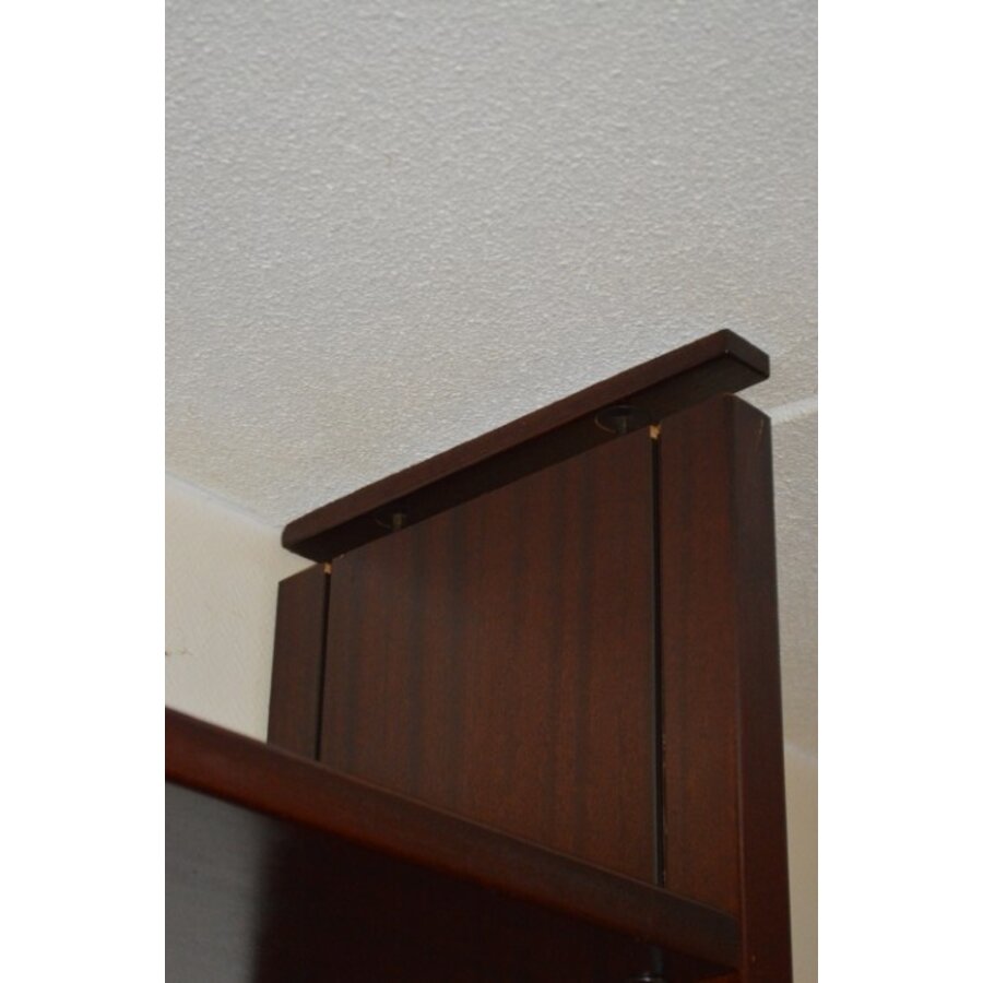 Boekenkast mahonie gefineerd verstelbare schappen-6