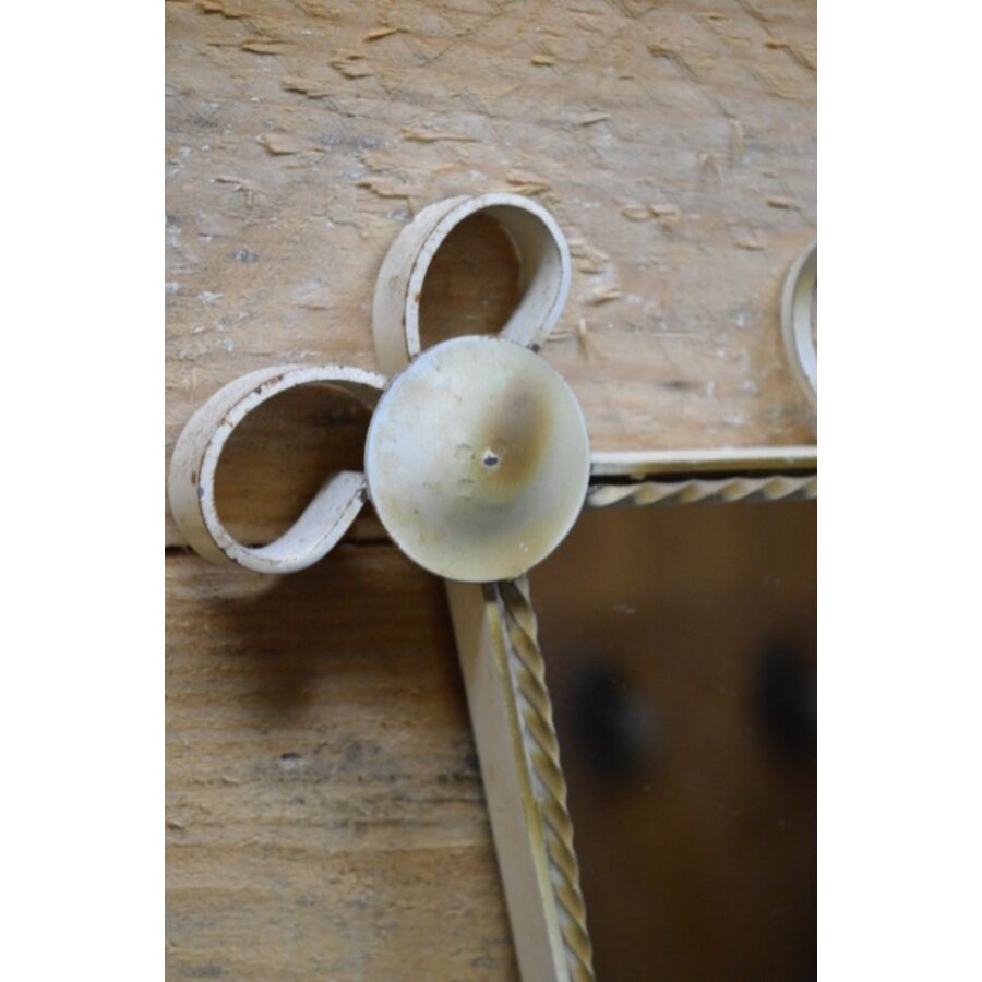 Retro trapezium spiegel in metalen omlijsting-5