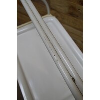 thumb-Zeldzame vintage Brabantia serveerwagen met 2 uitneembare dienbladen – wit-9