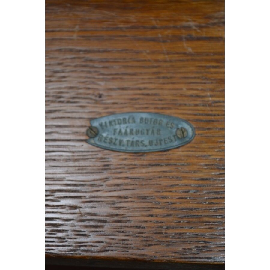 Antiek art nouveau eiken tafeltje-7