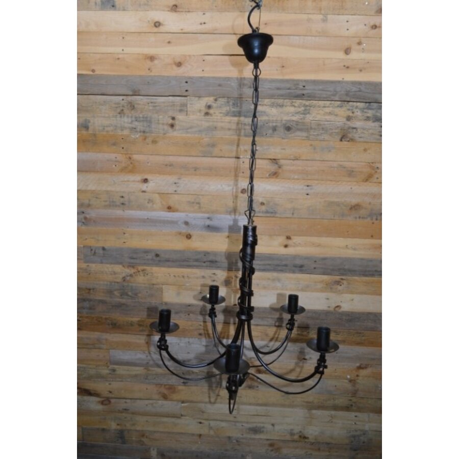 Grote zwart metalen kroonluchter-1