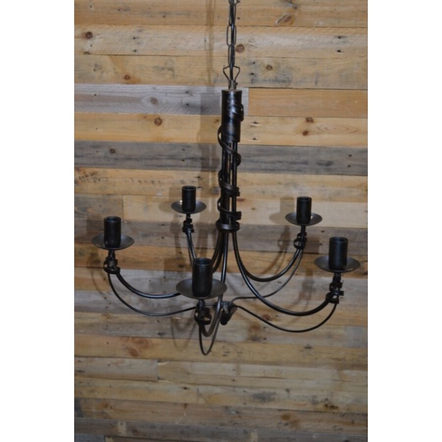 Grote zwart metalen kroonluchter-2