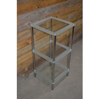 thumb-Modern chromen badkamerrek met 3 glazen legplanken-4