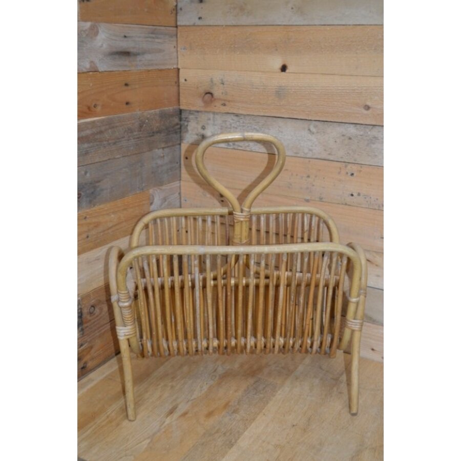 Vintage rotan tijdschriftenrek uit de jaren 60-2