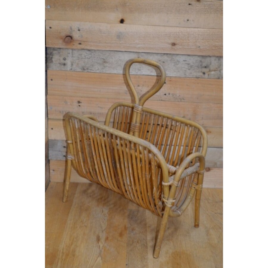 Vintage rotan tijdschriftenrek uit de jaren 60-1