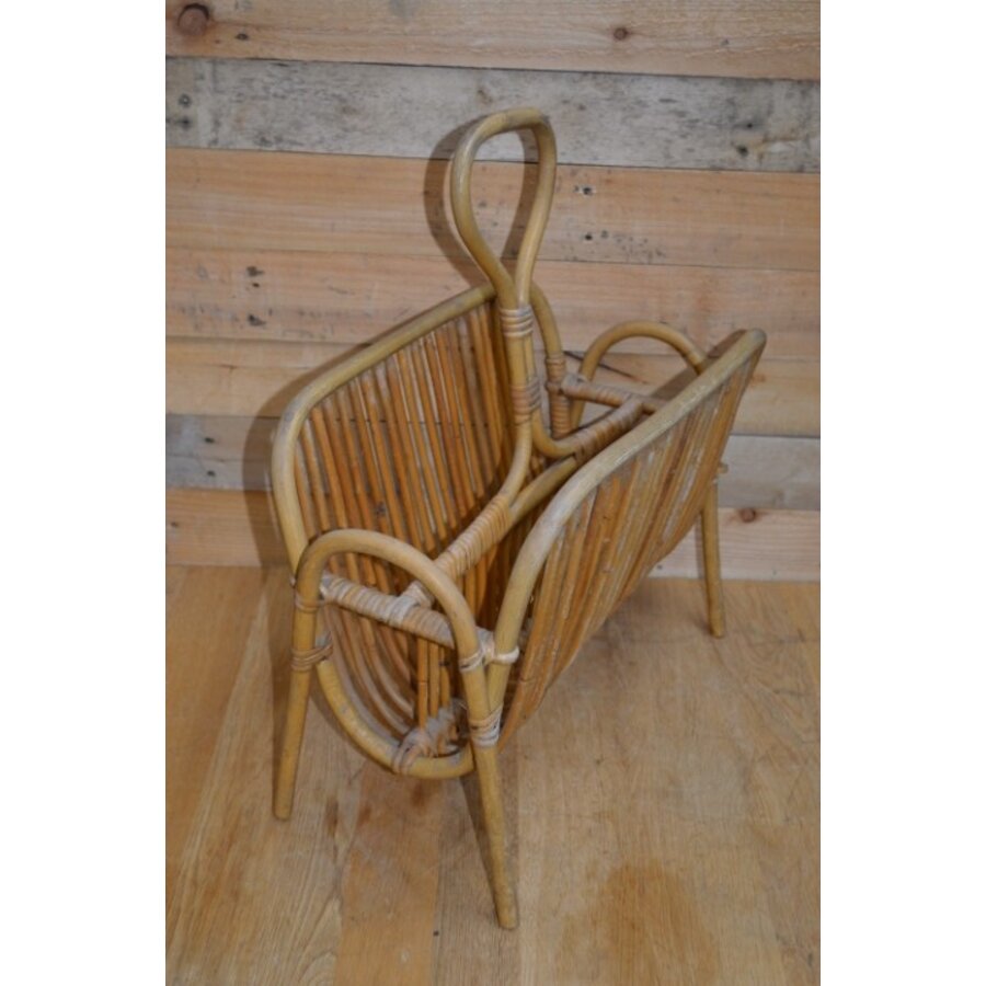 Vintage rotan tijdschriftenrek uit de jaren 60-6