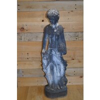 thumb-Geleefd polyester beeld – Romeinse vrouw met bloemen en golvende rokken-1