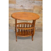 thumb-Vintage ovalen bijzettafel met ingebouwde lectuurbak – Jaren 60-2