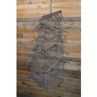 thumb-Antiek houten pagode vogelkooitje-3