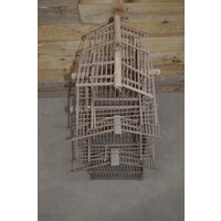 thumb-Antieke bamboe en houten vogelkooi in pagodevorm-9