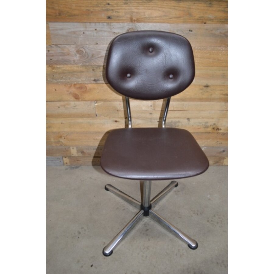 Vintage Souderop design bureaustoel van skai leer – Jaren 60-2