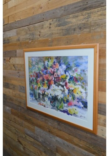 Aquarel in een beuken lijst 