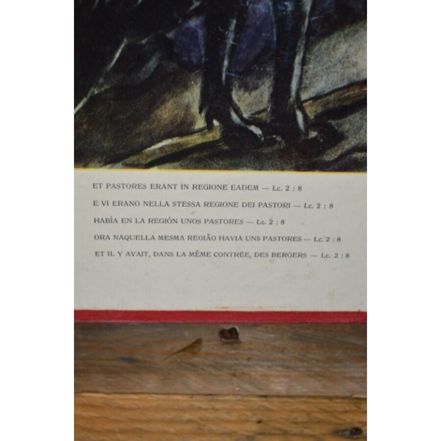 Antieke Bellarminus schoolplaat nr. 33 – Aanbidding der herders – Jaren 60-6