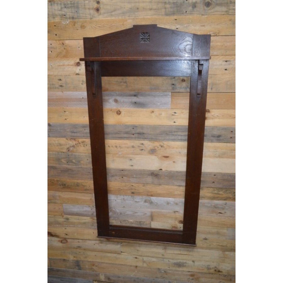 Antieke Art Deco spiegellijst eikenhout-2