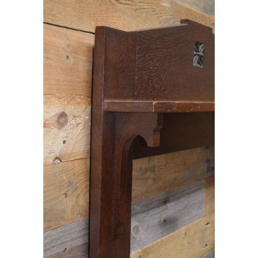 Antieke Art Deco spiegellijst eikenhout-4