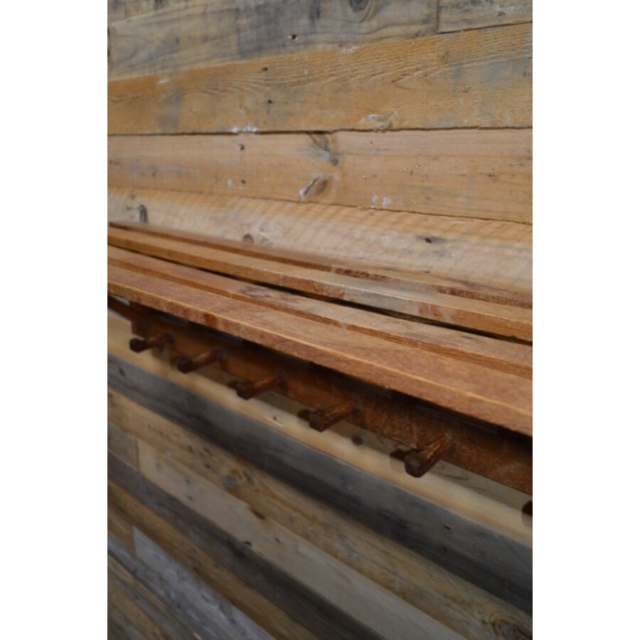 Brutalist Boeren wandkapstok massief eiken-2